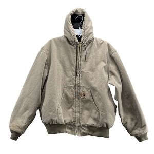 VTG J68 Carhartt Bomber Jacket Men's XL Fleece Quilt Lined Workwear Made in USA